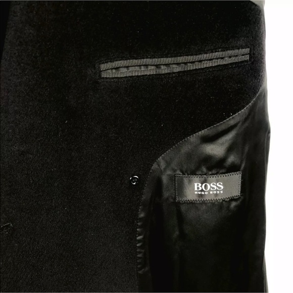 Hugo Boss Trench Coat Black Peacoat Jacket Men 44R - Picture 4 of 6